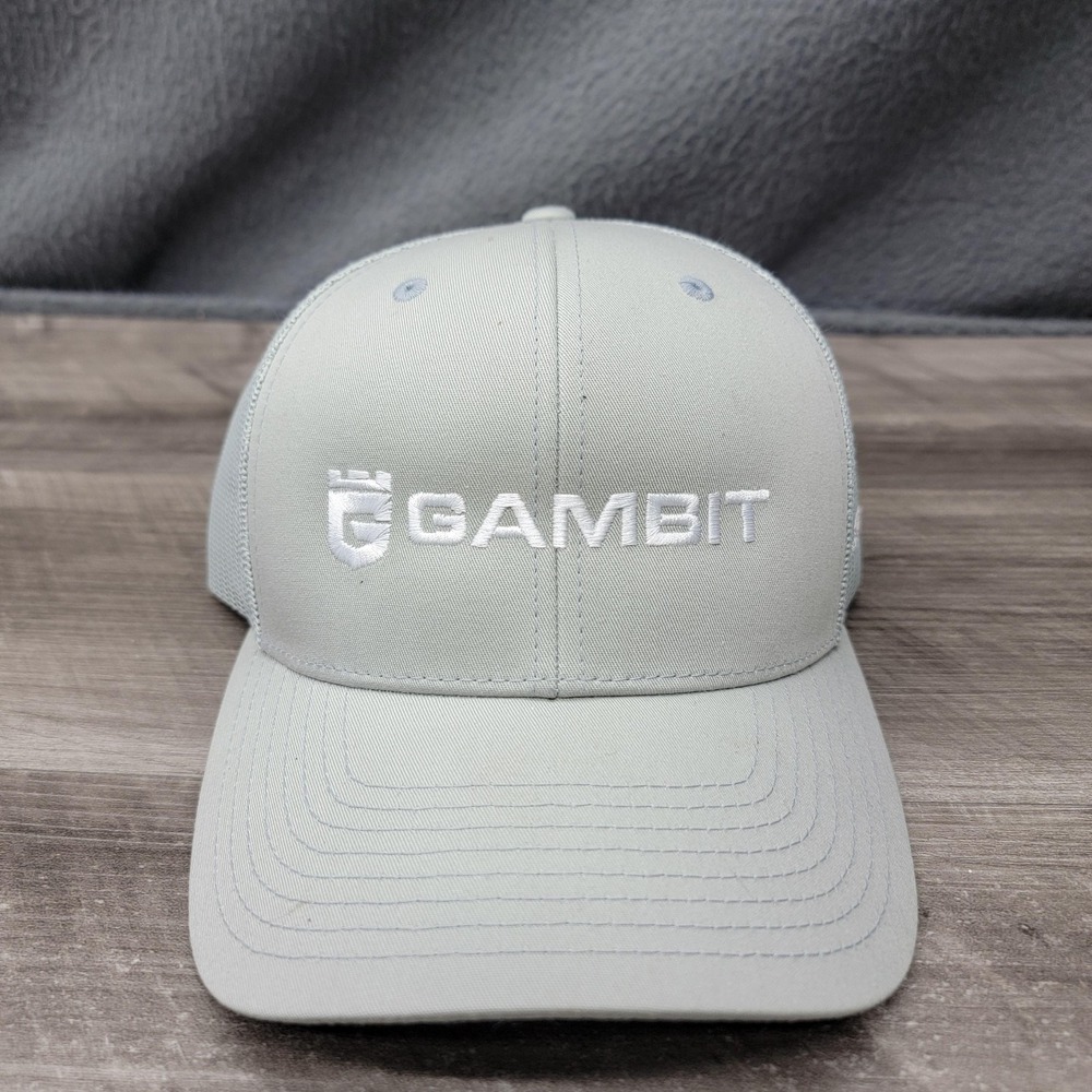 Gambit Hat Cap Snap Back Gray Trucker Mesh Embroidered Mens Richardson 112